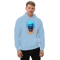 Image 5 of Blue Flaming skull Unisex Hoodie