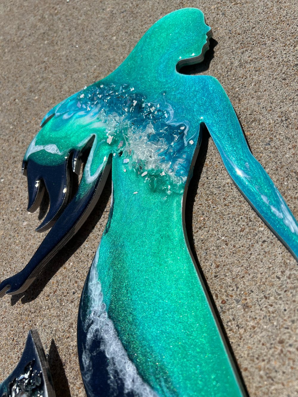 Image of Green/Blue Resin Mermaid 