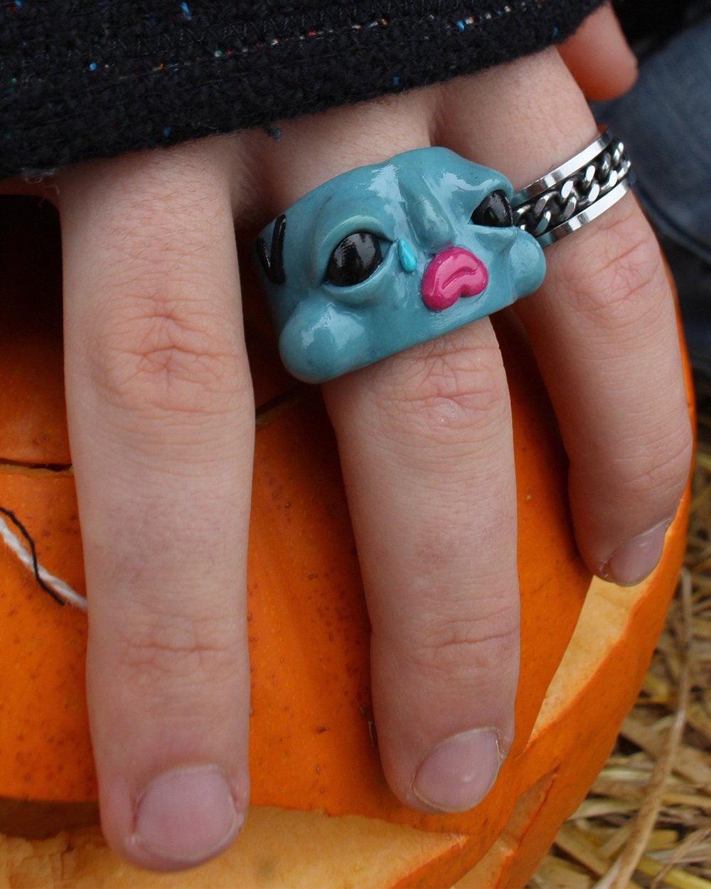 Image of Hand made gummy ring (Sad Sac) 