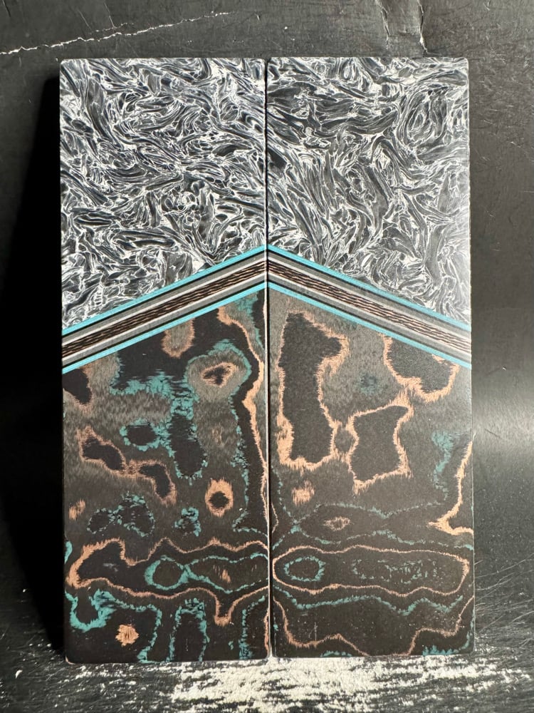 Image of Fat Carbon & Camo Carbon Segmented Knife Scales