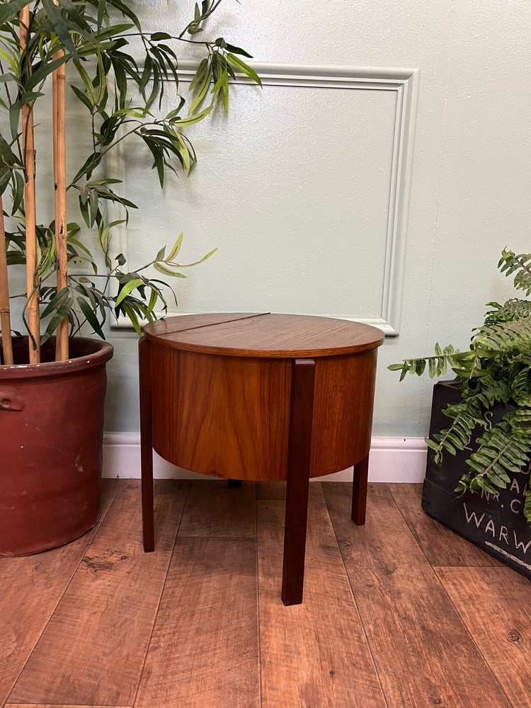 Image of Mid Century teak sewing box