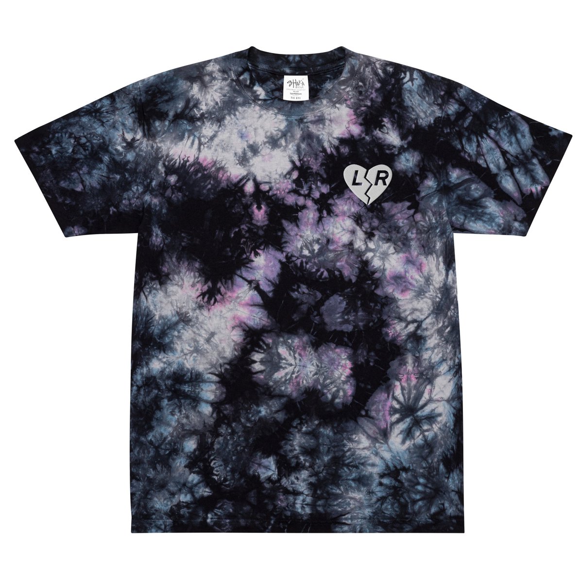 Image of Embroidered Heart Oversized tie-dye t-shirt