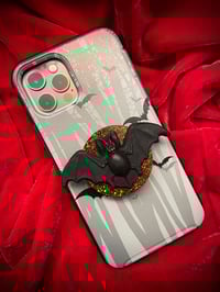 Orange Glitter Resin Bat Phone Grip