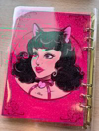 Image 1 of Art By Miss Alice Meow golden glitter cover A5 note book
