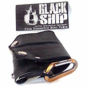 Image of Tri-Fold Snap Wallet: Black Vegan Bike Tube Rubber
