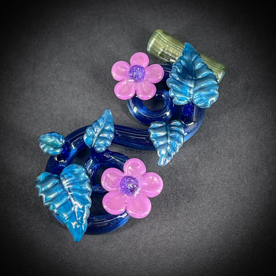 Image of Purple Blue Spring Flower Vine Pendant
