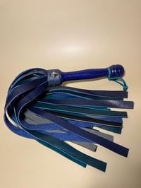 Image 2 of Undine blue and teal thuddy leather flogger