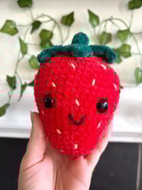 Image 1 of chunky strawberry plushie