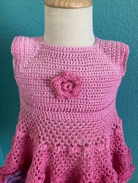 Image 4 of Pink Crochet Handmade Toddler Dress 2t