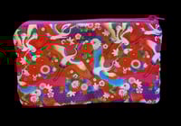 Image 1 of Asian Crane &  Folding Fans Zippered Pouch 