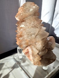 Image 2 of 4.2lb Mangano Pagoda Calcite with Hematite Crystal Specimen 