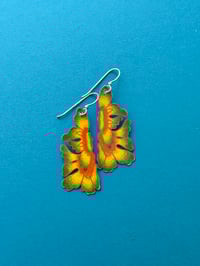 Image 3 of Cut Out Florat Vintage Tin Sterling Silver Earrings