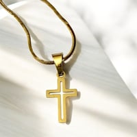 Image 2 of Outline Cross Necklace