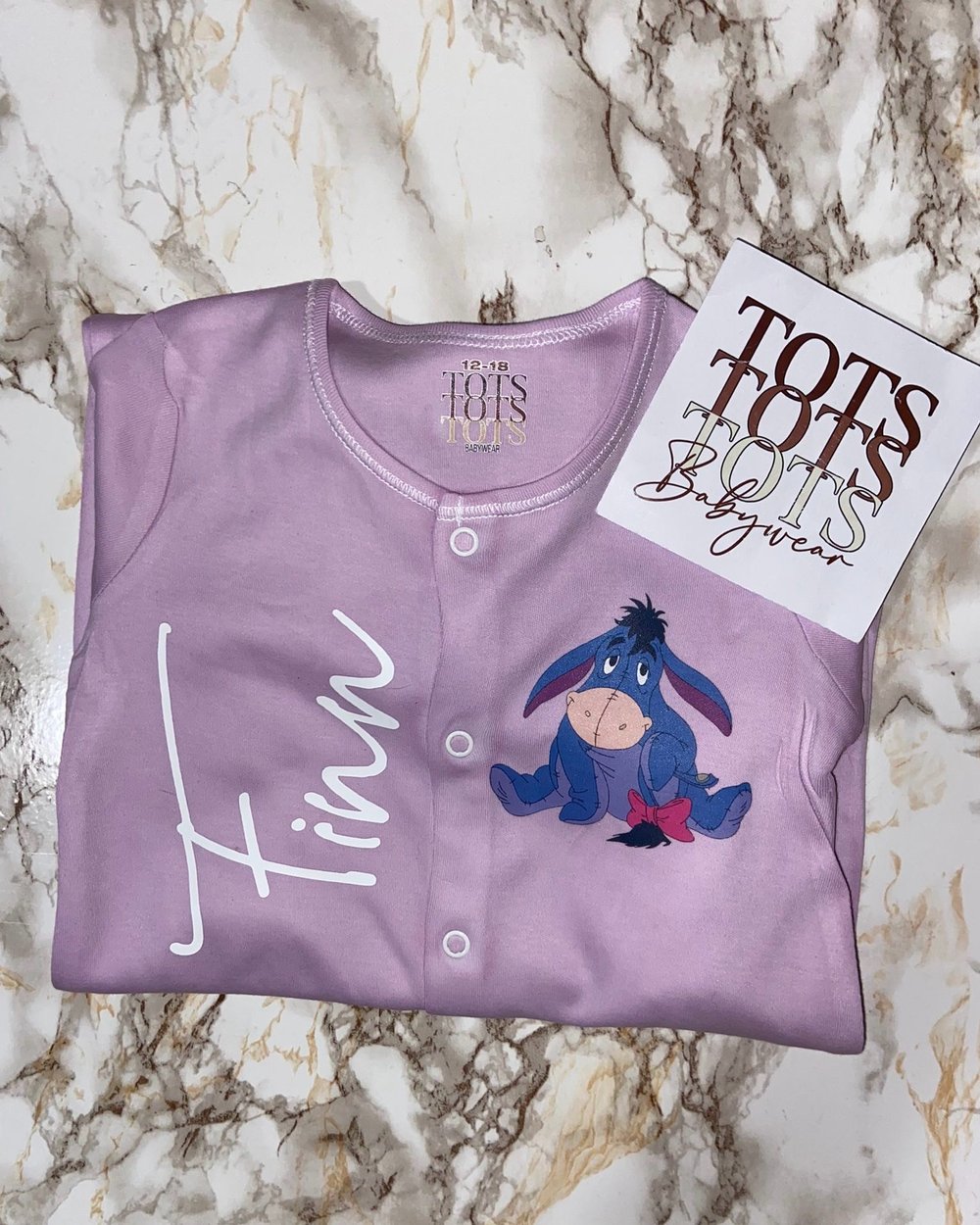 Hand Dyed Eeyore Sleepsuit