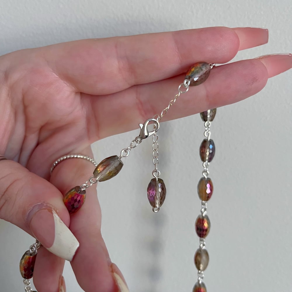 Image of red holographic necklace