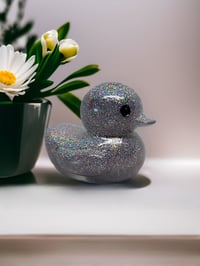 Image 3 of Set of 3 Resin Art OlllllO Ducks Ceramic Coated with Ducking Cards 'The Jackalope'