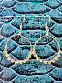 Image 3 of Sunstone (Silver) Hoop Earrings
