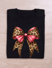 Image 2 of Leopard and Pink Bow Shirt