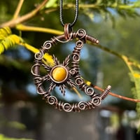 Image 3 of Gold Tigers Eye Moon & Sun Pendant 🌙☀️💛*CUSTOM REMAKE*
