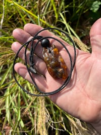 Image 3 of Large Amber nugget with Bog oak bead