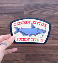 Image 3 of Catchin Kitties Six Inch Bumper Sticker