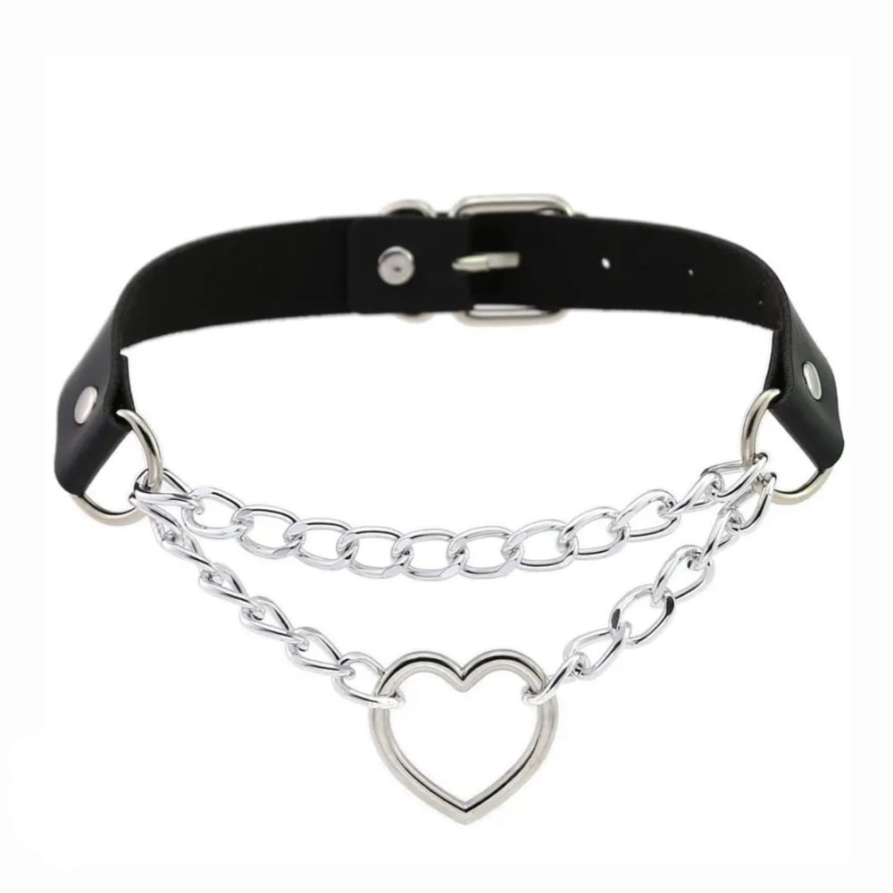 Image of Love Me heart ring choker