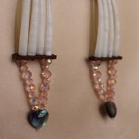 Image 8 of 5 Tier Dentalium Earrings (Abalone Hearts)