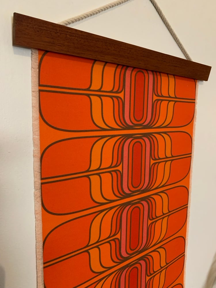 Image of Teleport in orange small Vintage Groove Wall Hanging