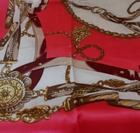 Image 2 of Pink & Brown Silk Head Scarf