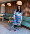 Blue Knit Layer Leggings 
