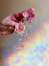Image 3 of 🎀🌸Coquette Bow Rose Earrings🌸🎀