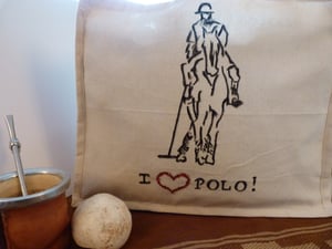 Image of The Polera i love polo embellished canvas bag