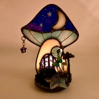 Image 5 of Iridescent Blue Mushie Moon Candle Holder