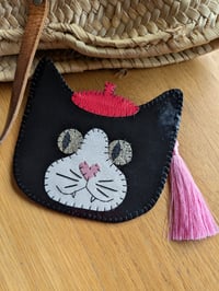 Image 1 of Black French Cat Purse