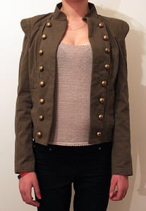 Image of Green, military-style jacket