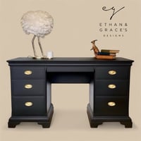 Image 1 of A beautiful black stag mahogany desk / dressing table.