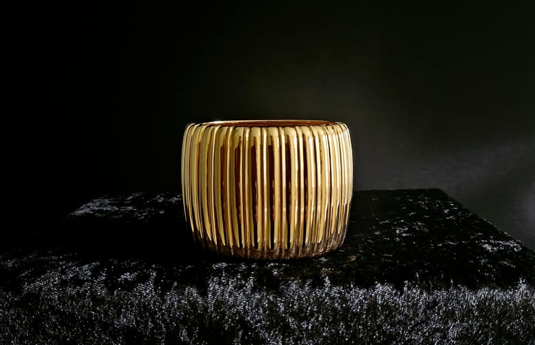 Image of Gold Ridged Cuff Bracelet 