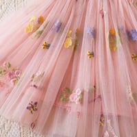 Image 11 of Girls Floral Embroidered Party Tutu Dress  