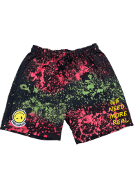 Image 1 of custom splatter shorts 