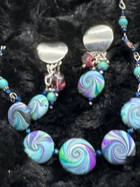 Image 1 of Matching Swirly Bead Necklace and Earrings 