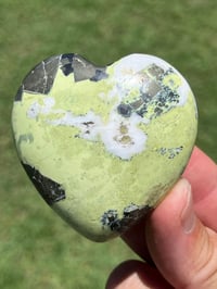 Image 1 of Serpentine With Pyrite Heart #2534