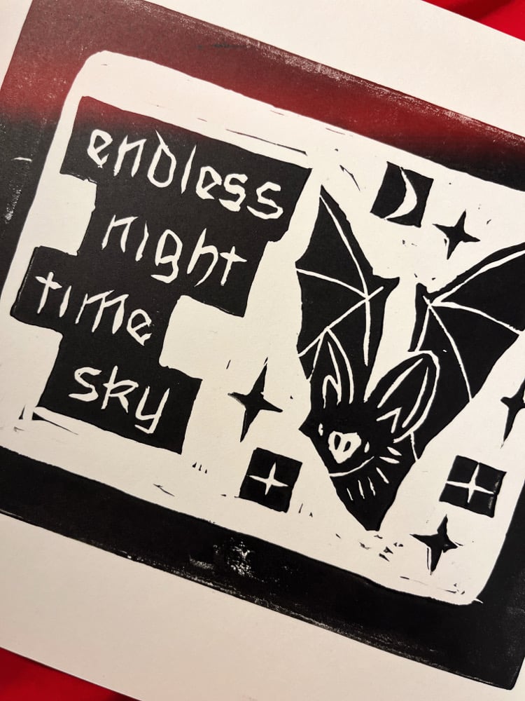 VAMPIRES lino print