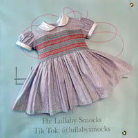 Image 1 of girls lilac floral smocked dress