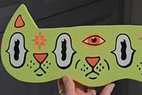 Image 3 of 3 Face Cat Woodcut