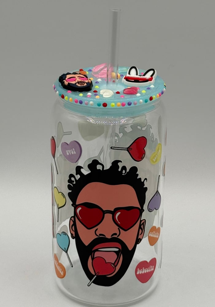 Image of 16oz Bad Bunny Glass Tumbler