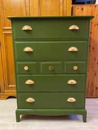 Image 3 of Stag Chest Of Drawers/Tallboy in green - commision job