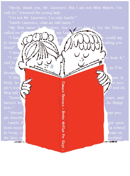 Image of He Likes To Read Books For Girls Art Print