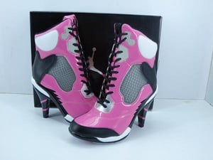 Image of Nike Jordan High Heels (black pink and white)