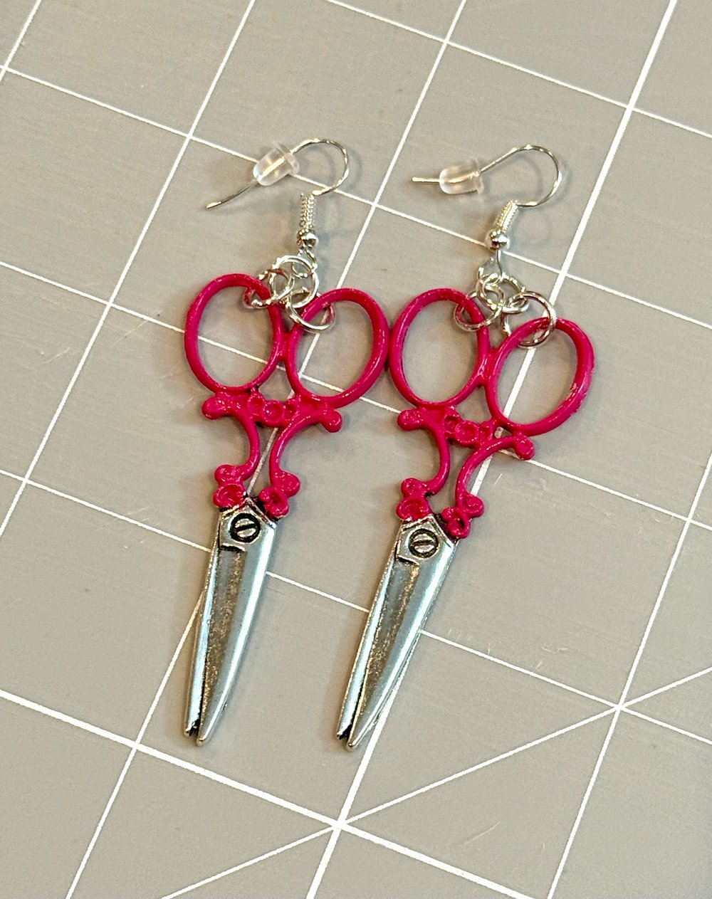 Image of Big Fabric Scissors Earrings