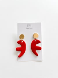 Paire de boucles d'oreilles céramique MATISSA BIS rouge